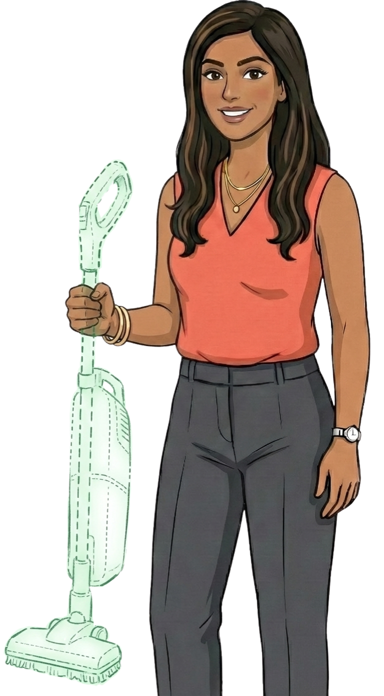 Yoshi, trying to lent her vacumm cleaner to Akash, via Rentgara